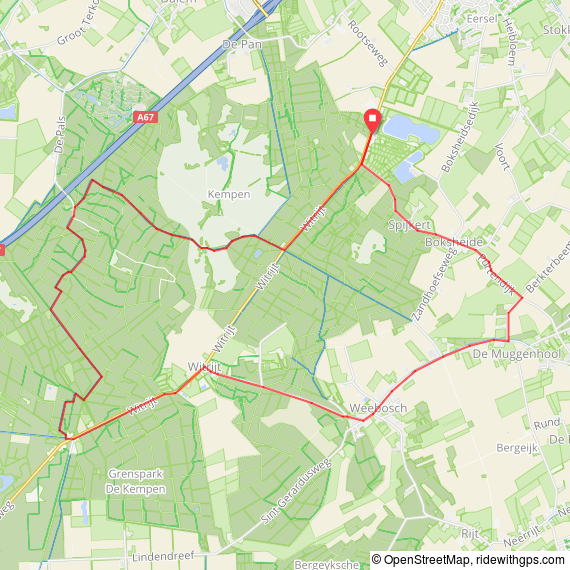 Cycle map Eersel, Netherlands